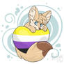 Non Binary Flag with a Fennec Fox