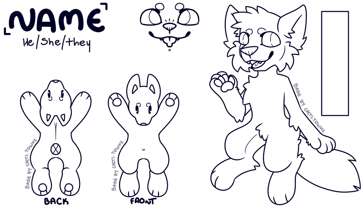 picture Dog Furry Ref Base free to use reference sheet base by