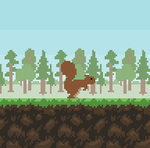 Pixel Squirrel running animation