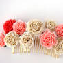 Tsumami-kanzashi 'Roses hair comb 1'