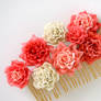 Tsumami-kanzashi 'Roses hair comb 2'