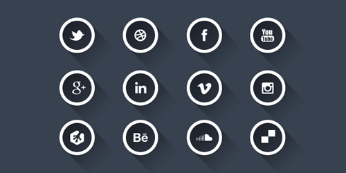 Free Social Media Icons Long Shadow