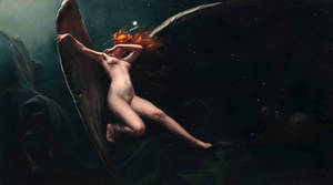 Luis Ricardo Falero - A Fairy under starry skies