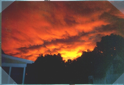 dusk fire sky