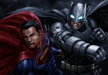 BATMAN Vs SUPERMAN by arivesaputra