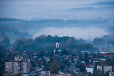 Foggy Morning around the Church