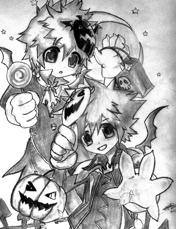 Roxas And Sora Halloween Chibi