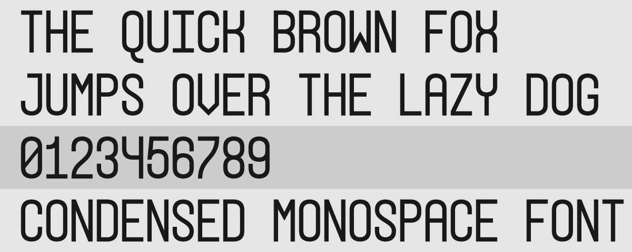 Condensed Monospace Font Preview by GreasyBacon on DeviantArt