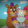 Rockstar Freddy and me eating ice cream