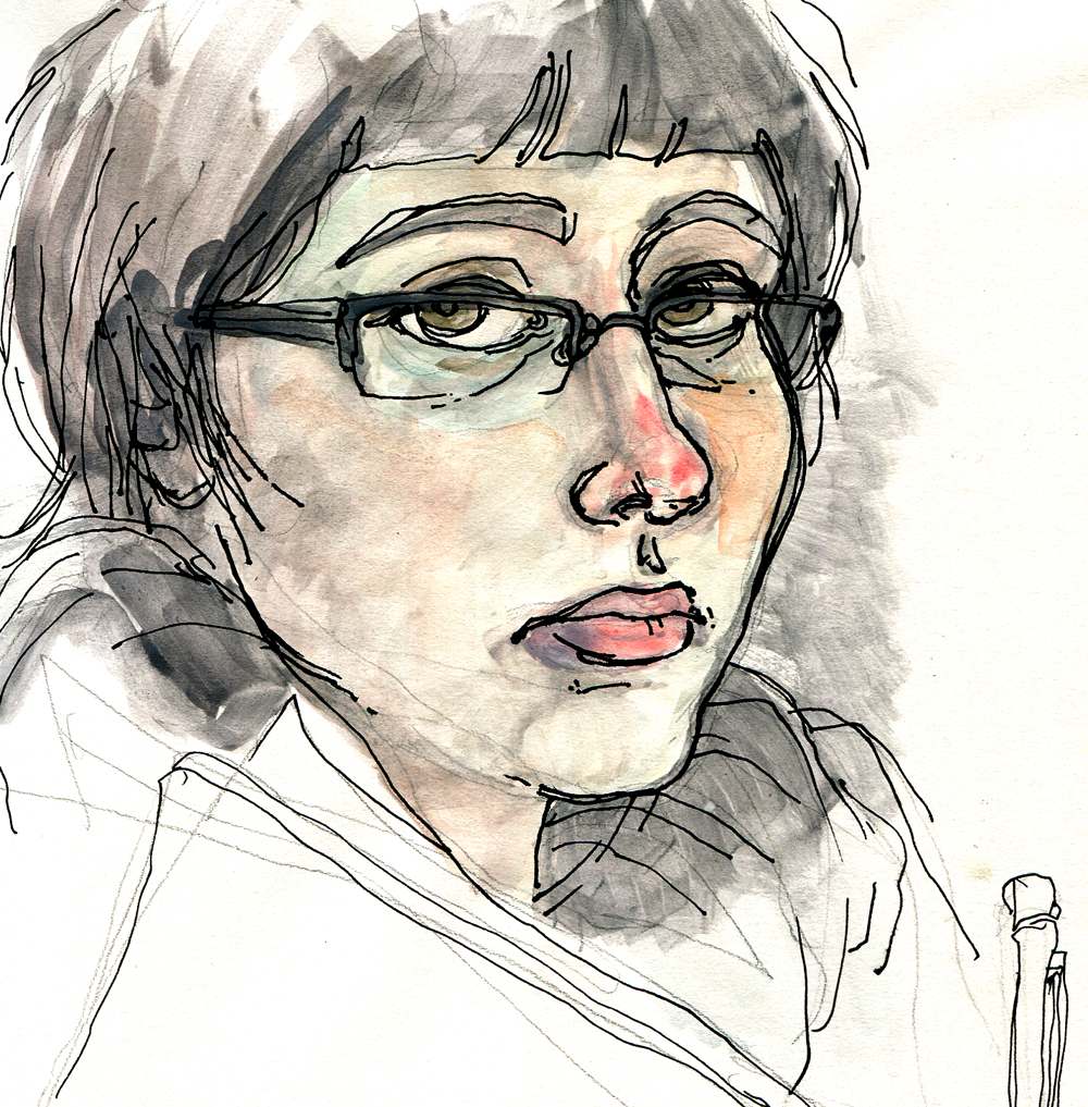 Self-portrait in watercolour