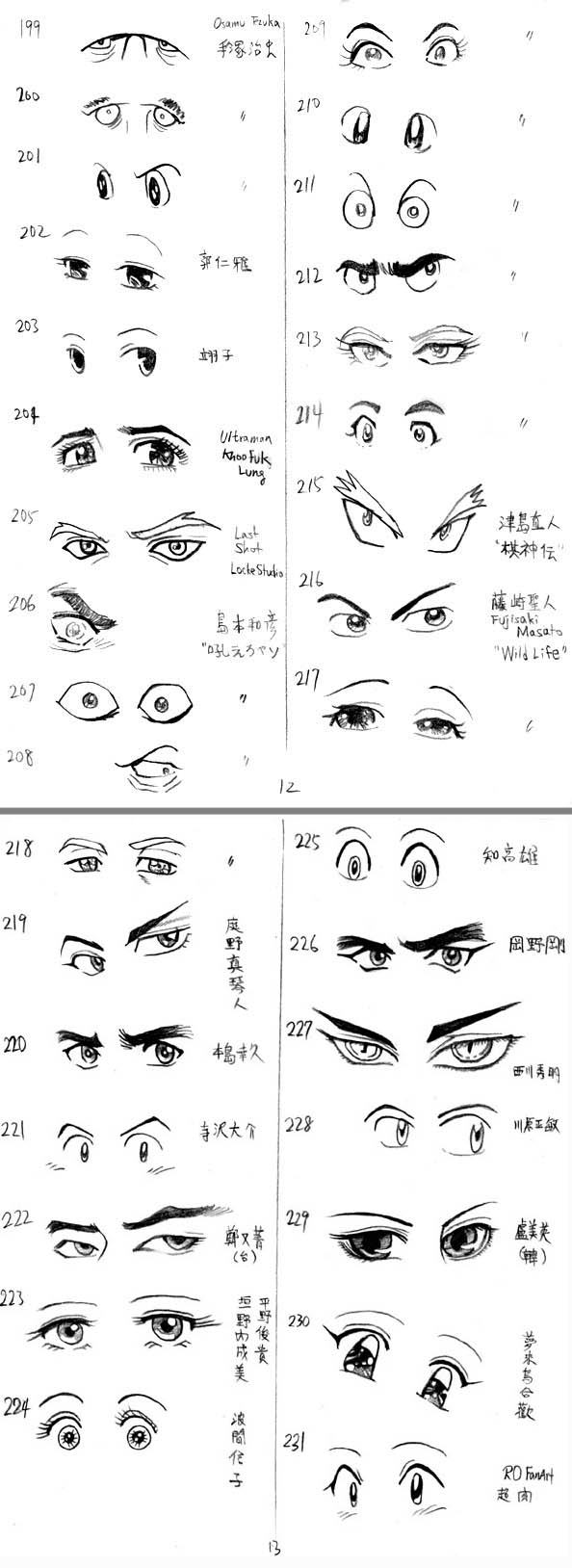 Various Female Anime+Manga Eyes by Elythe on DeviantArt