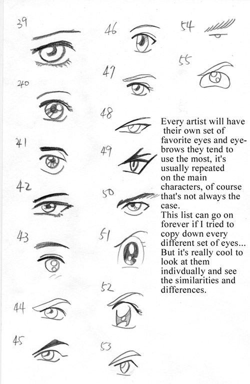 20 Ways to Draw Manga Eyes by markcrilley on DeviantArt