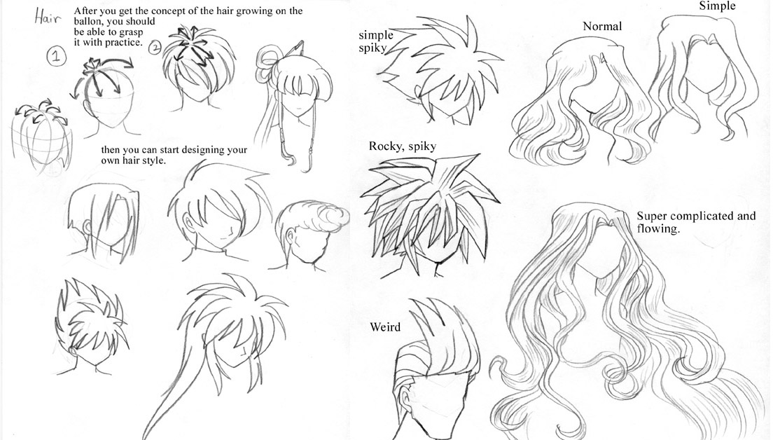 anime hair reference by ryky on DeviantArt