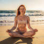 Redhead girl meditating