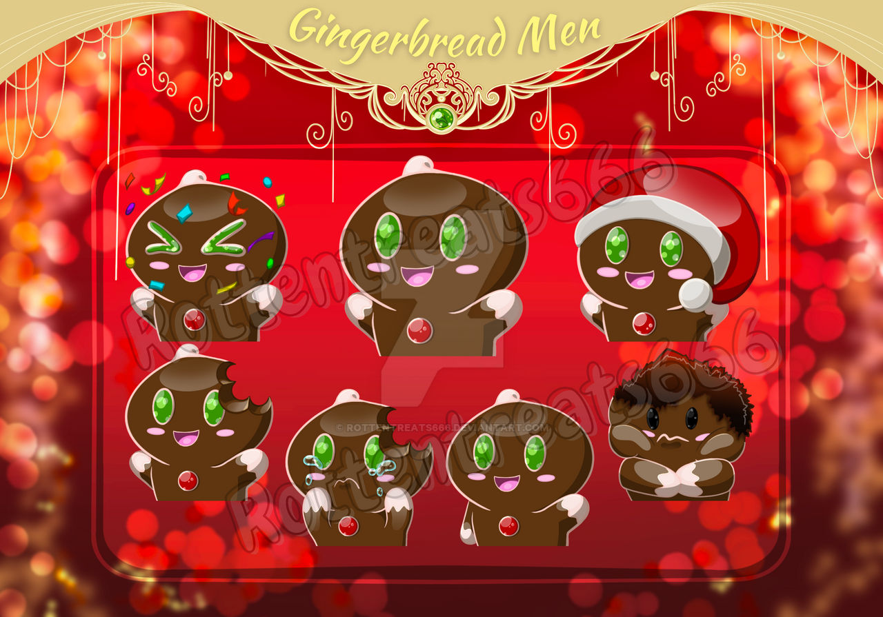 Gingerbread Emotes by Rottentreats666 on DeviantArt