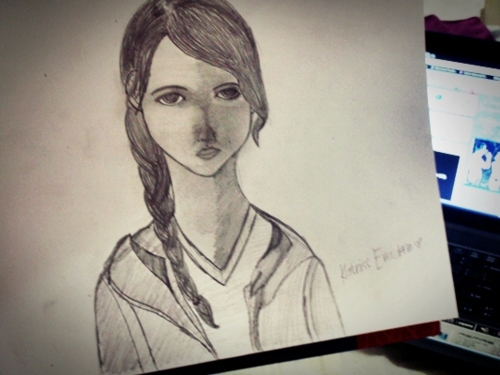 Sketch : Katniss Everdeen by kailascribbles on DeviantArt