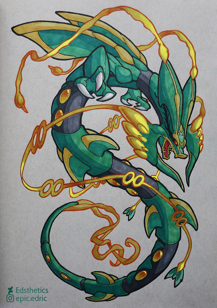 how to draw legendary pokemon rayquaza