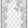 [PNG] Stained glass window with rose bushes