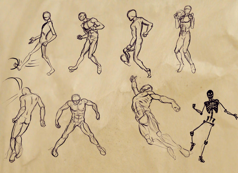 sketches for some football positions