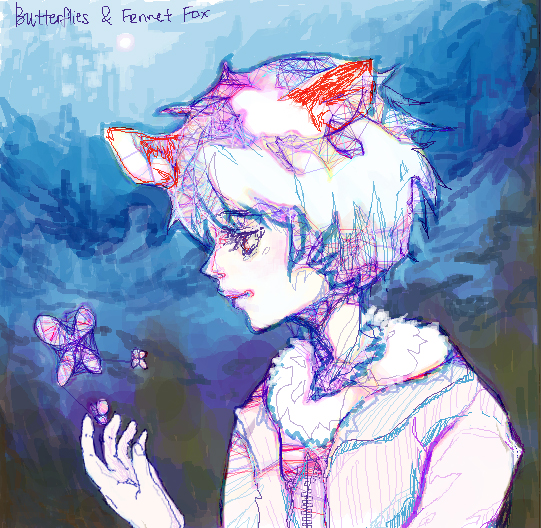 butterflies and fennet fox