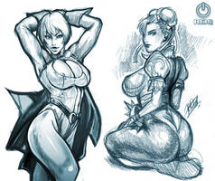 Chun-Li and Power Girl