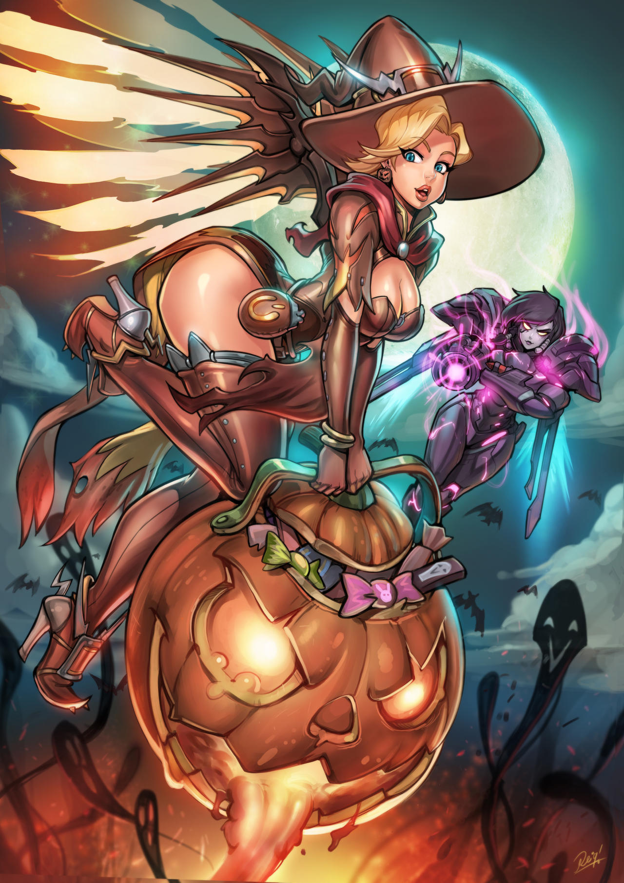 Overwatch Halloween Mercy vs Pharah Print pack SP