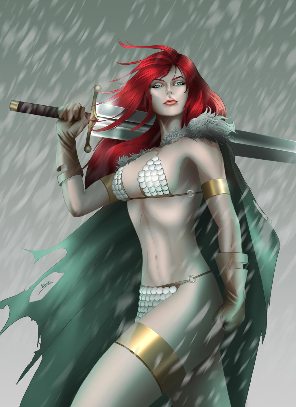 Red Sonja Snow Pin-up