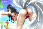 Ahri - optional NSFW on Patreon 3 by evandromenezes