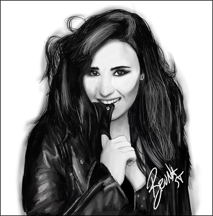 digital drawing of demi lovato