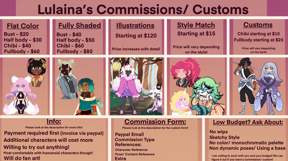 2023 Commissions/ Customs OPEN