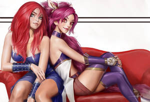 Sona and Jinx by whiskypaint