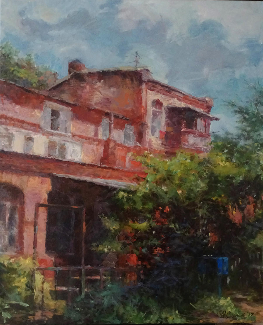 Old house (oil on canvas)