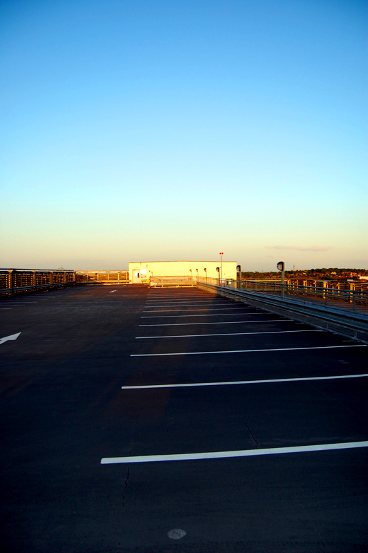 Parking lot at sunset