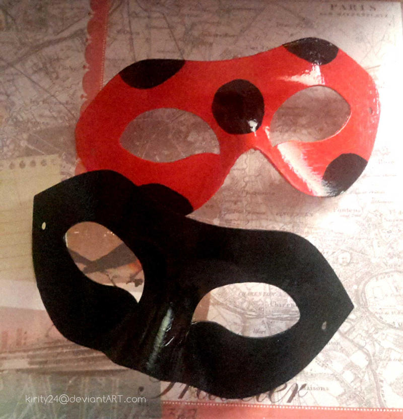 Shadow Masks Ladybug Miraculous Ladybug Cat Noir masks by ColoredinCats on DeviantArt