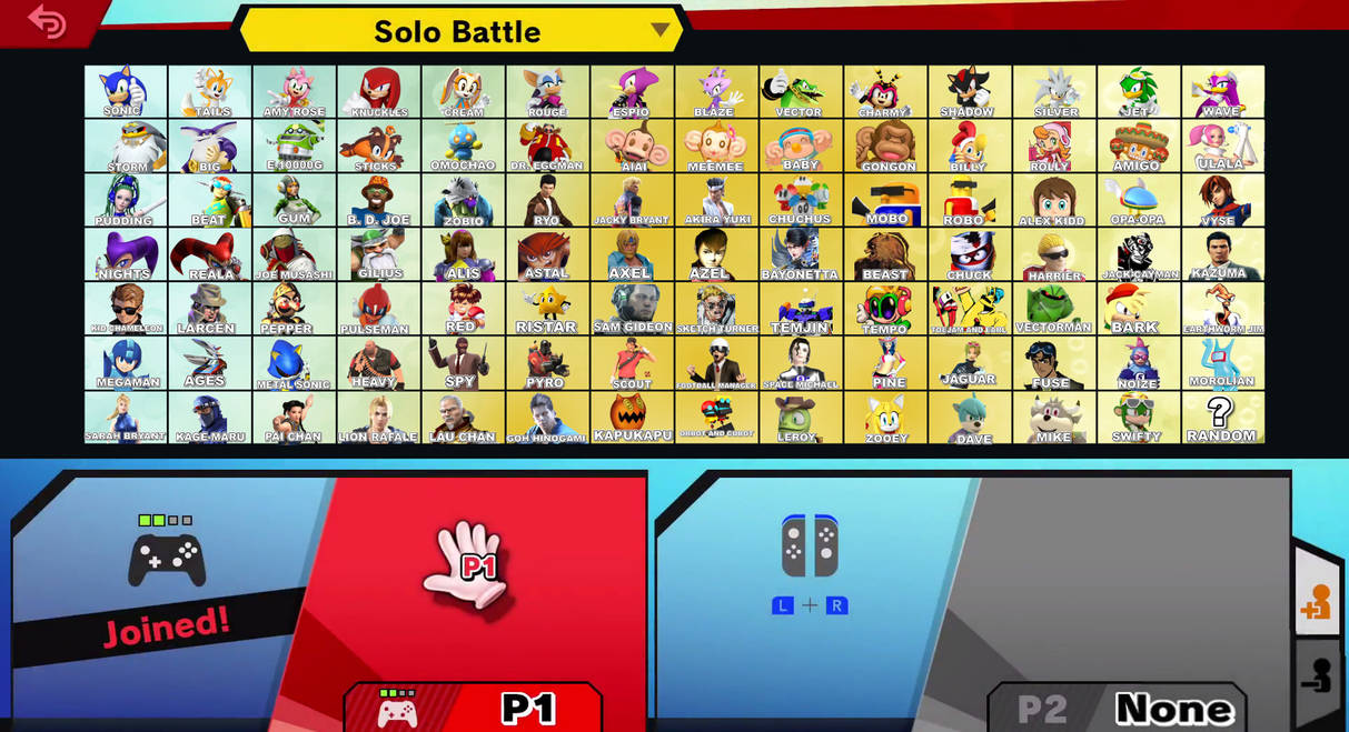 Sbbu Roster Sega Smash Bros Ultimate Roster (MY VERSION) by MandHGaming on DeviantArt