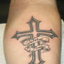 Cross tattoo with names