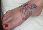patriotic butterfly tattoo with dog tags 2