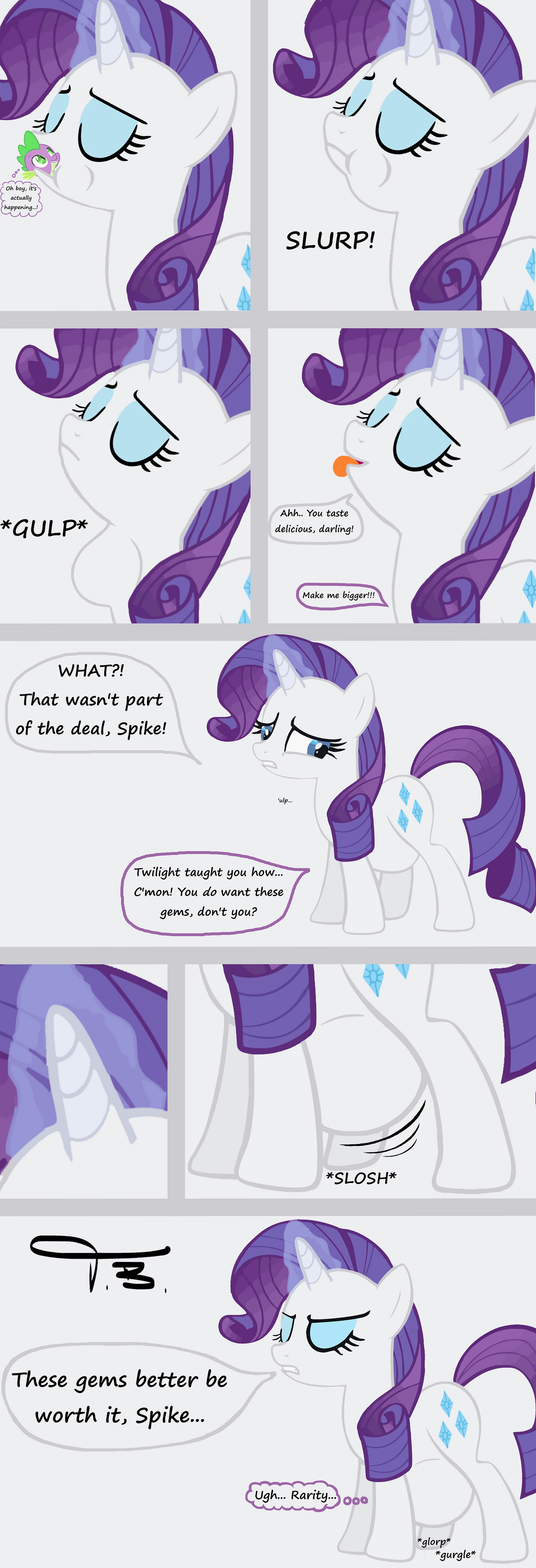 Gulping For Gems (Rarity Vore) by TwilightsBelly on DeviantArt