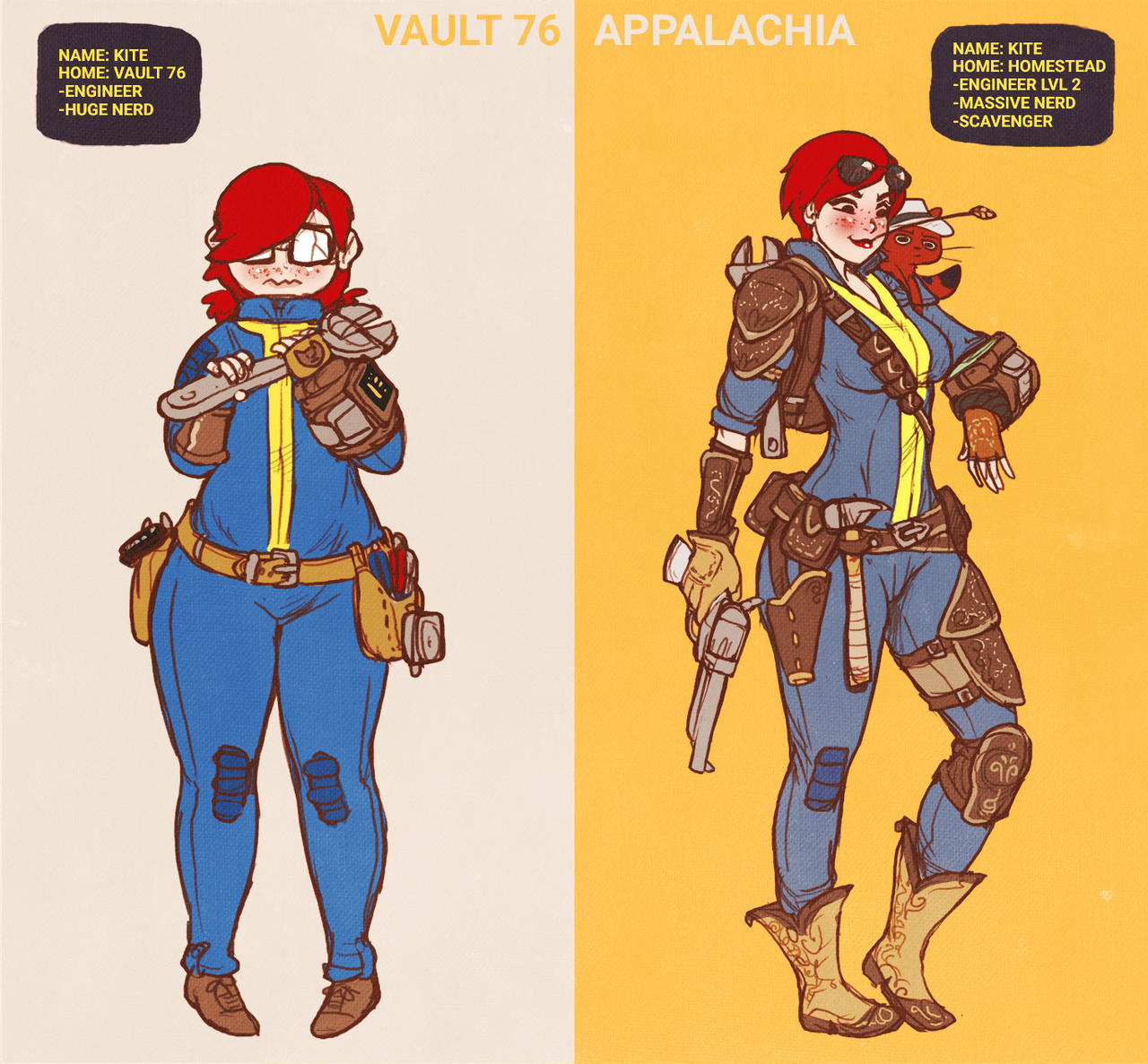 Fallout 76 Before and After Red Engineer by Overshia on DeviantArt