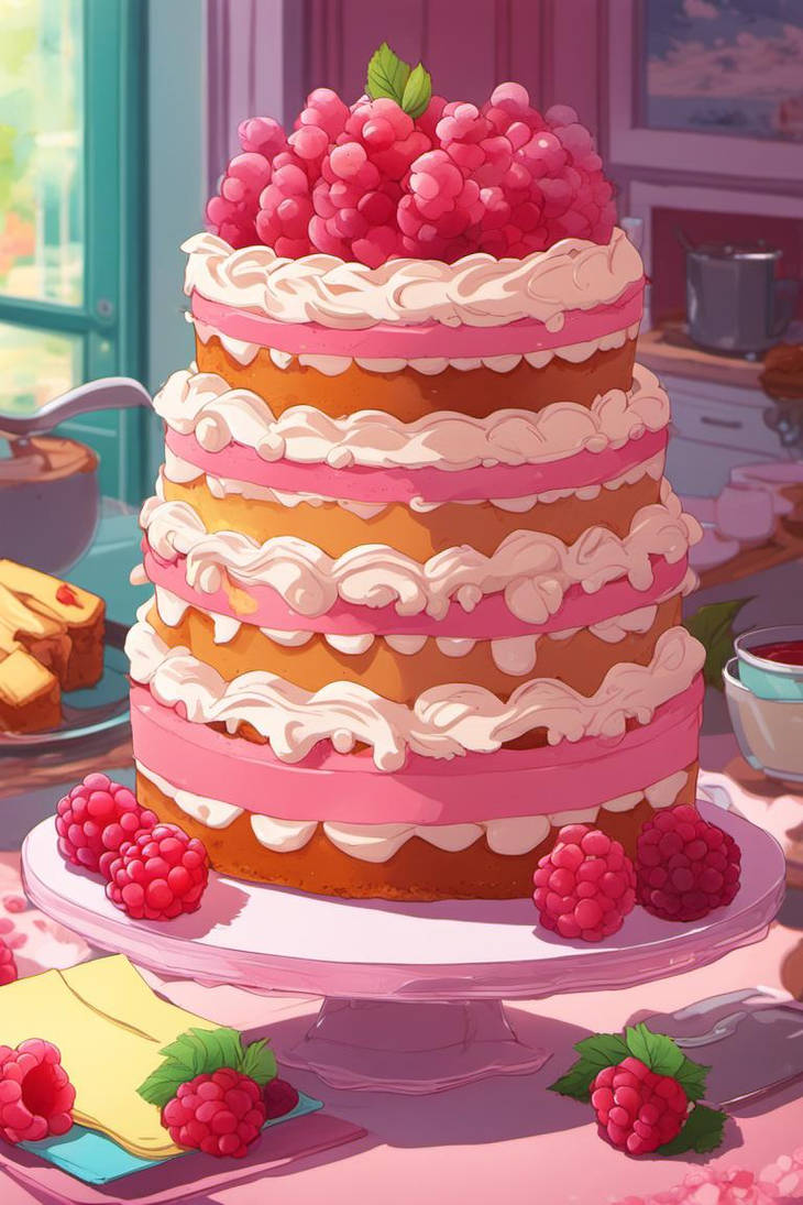 Raspberry Cake by Geopoko on DeviantArt