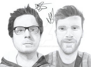 Drew Steen and Kit Nolan Pencil Drawing Signed