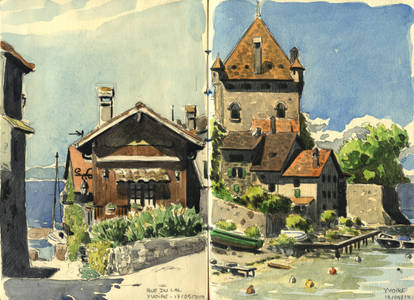 Yvoire (watercolor sketch on location)