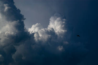 big cloud before storm light and dark sky stock