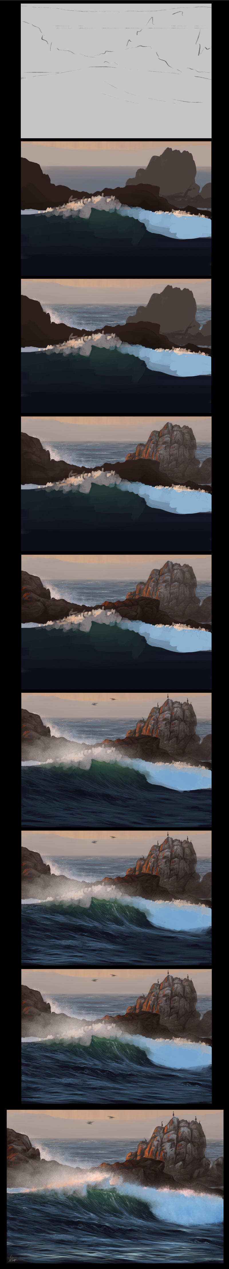 Ocean Speedpainting Process