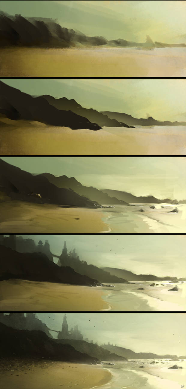 Ocean Fort Step by Step by AaronGriffinArt