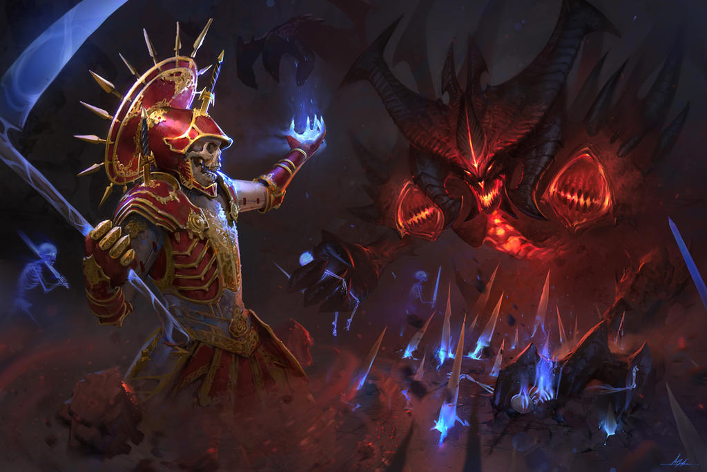 Necromancer vs Diablo by AaronGriffinArt
