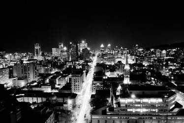 Montreal by night, BW