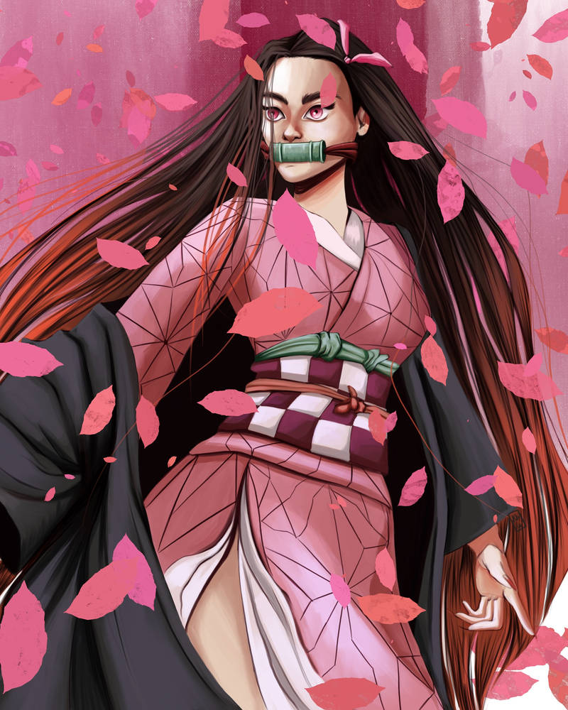 Demon Slayer Beautiful Nezuko Kamado Art Wallpapers - Wallpapers Clan