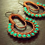 Turquoise Fan Earrings