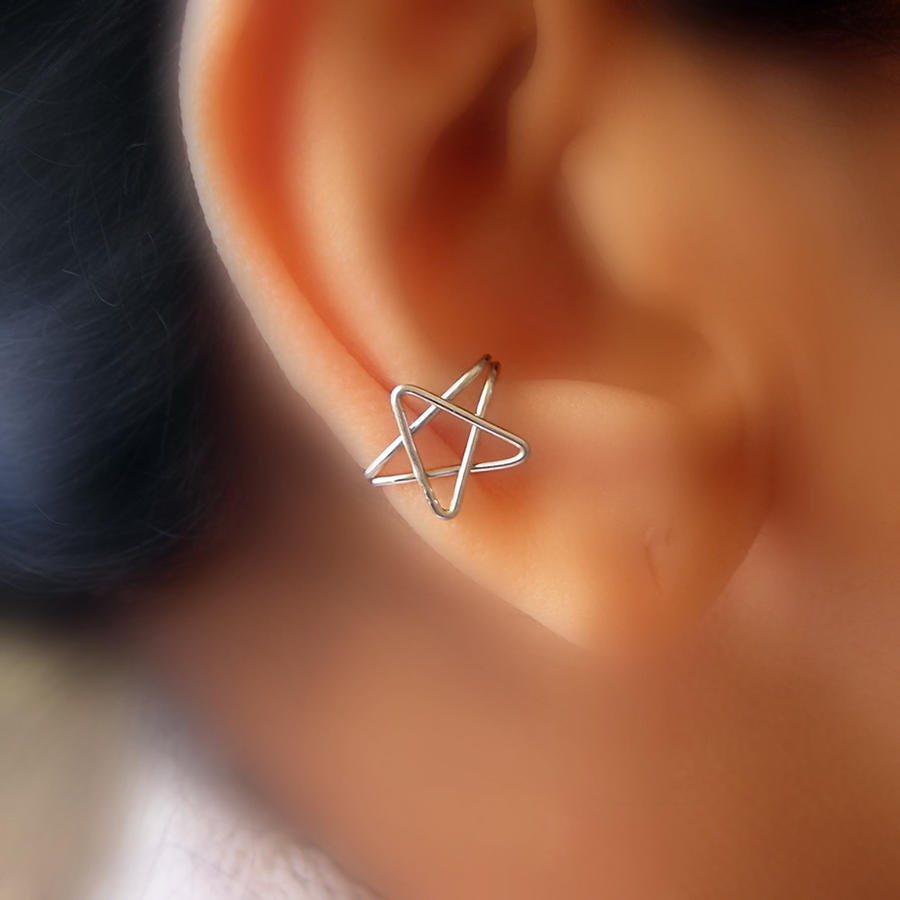 silver star ear-cuff